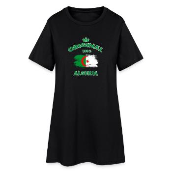 Algerien Original 100% / Geschenk Nationalflagge - Frauen T-Shirt-Kleid - Schwarz - Vorne