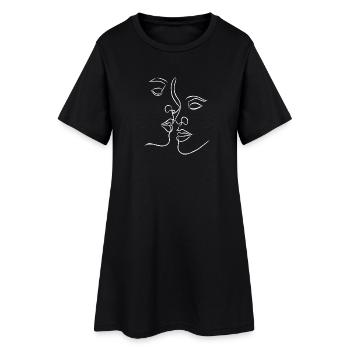 Visages amoureux - Robe T-shirt Femme - noir - Devant