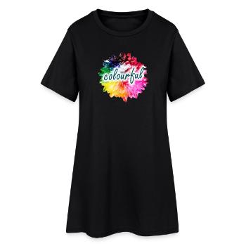 Explosion des couleurs des fleurs arc-en-ciel - Robe T-shirt Femme - noir - Devant