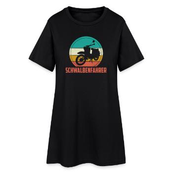 Schwalbe Moped Mofa DDR Schwalbenfahrer Geschenk - Frauen T-Shirt-Kleid - Schwarz - Vorne
