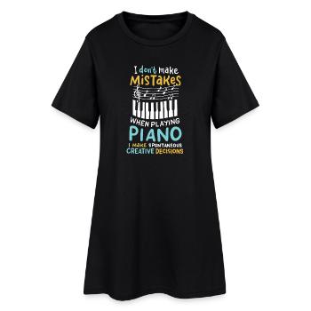 Klavierspieler Pianist Musiker Musik Keyboard - Frauen T-Shirt-Kleid - Schwarz - Vorne
