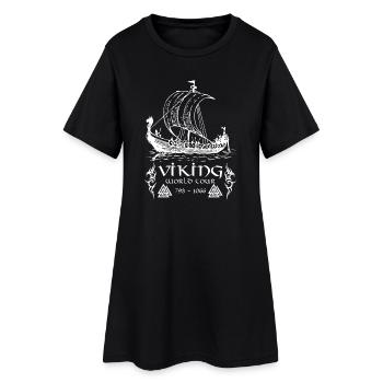Viking Weltreise Design - Frauen T-Shirt-Kleid - Schwarz - Vorne