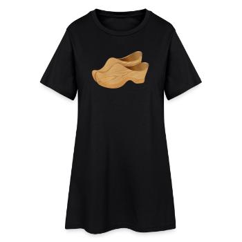 Two Dutch wooden shoes also called clogs - Women’s T-Shirt Dress - black - Front