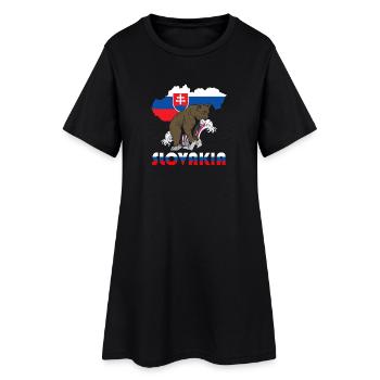 Conception d'ours de Slovénie avec carte et drapeau - Robe T-shirt Femme - noir - Devant