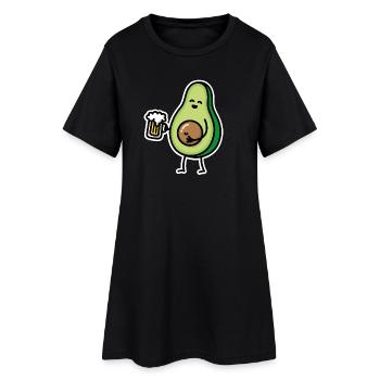 Lustige Avocado Bier Bierbauch Avocado-Grube Keto - Frauen T-Shirt-Kleid - Schwarz - Vorne