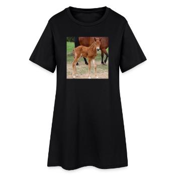 Affiche Cheval Cheval - Robe T-shirt Femme - noir - Devant
