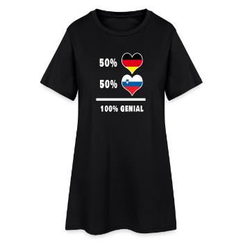 Deutschland und Slowenien Genial / Geschenk - Frauen T-Shirt-Kleid - Schwarz - Vorne