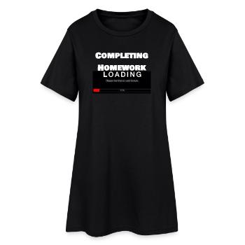 Scrolling Loading Bar University Funny Print - Women’s T-Shirt Dress - black - Front