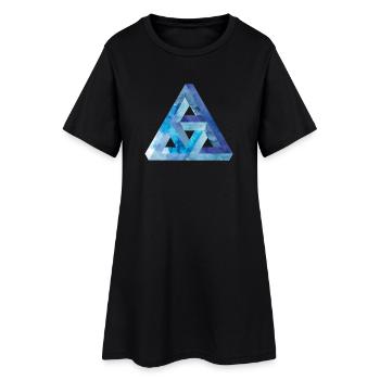 Triangle d'illusion d'optique Escher - Robe T-shirt Femme - noir - Devant