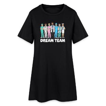 Doctor team assistant doctor doctor specialist nurse - Women’s T-Shirt Dress - black - Front