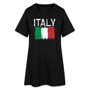 Drapeau Italien au coup de pinceau - Robe T-shirt Femme - noir - Devant