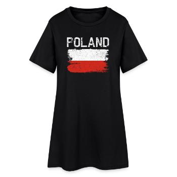 Maillot Grunge Brush Drapeau de la Pologne - Robe T-shirt Femme - noir - Devant