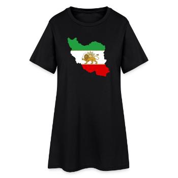 Drapeau iran Lion et Soleil - شیر خورشید پرچم - Robe T-shirt Femme - noir - Devant