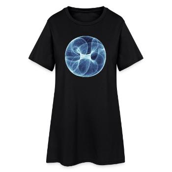 Watercolor art graphic painting picture chaos 9505ice - Women’s T-Shirt Dress - black - Front