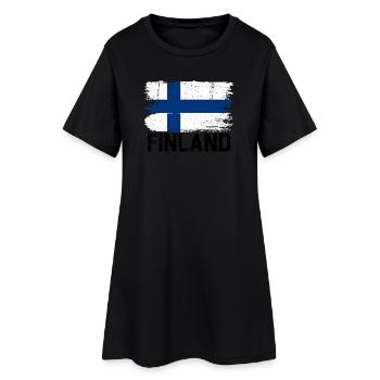Coup de pinceau du drapeau nordique - Robe T-shirt Femme - noir - Devant