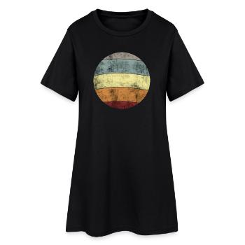 Abstraktes Vintage Farbband Design - Frauen T-Shirt-Kleid - Schwarz - Vorne