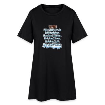 Mein Leben ist wie Schlittenfahren. Nur ohne..... - Frauen T-Shirt-Kleid - Schwarz - Vorne