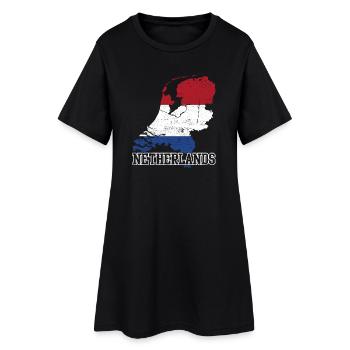 Silhouette de la carte du drapeau des Pays-Bas - Robe T-shirt Femme - noir - Devant