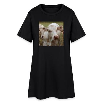 Affiche vache - Robe T-shirt Femme - noir - Devant