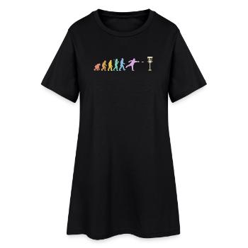 Discgolf Evolution Disc Golf Discgolfer - Frauen T-Shirt-Kleid - Schwarz - Vorne