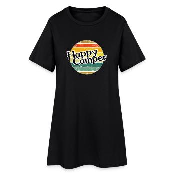 Happy Camper / Camping rétro Vintage Camper - Robe T-shirt Femme - noir - Devant