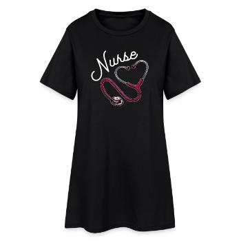 Infirmière soignante superviseur travailleur social - Robe T-shirt Femme - noir - Devant