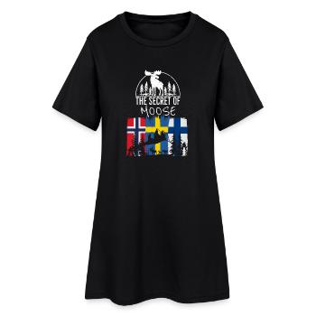 The Secret of Moose - Norway - Sweden - Finland - Women’s T-Shirt Dress - black - Front