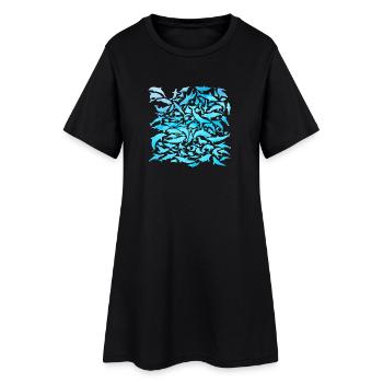Conception d'habitants de la mer avec poisson / idée cadeau - Robe T-shirt Femme - noir - Devant
