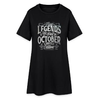 True Legends Are Born In October Edition Limitée - Robe T-shirt Femme - noir - Devant