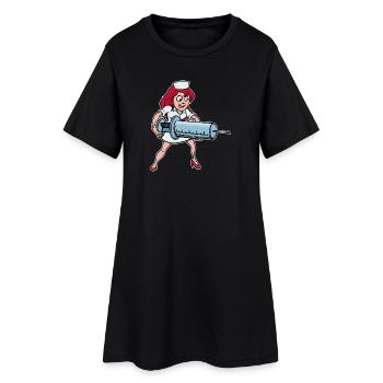 Syringe Vaccination Nurse Lustig Medicine - Women’s T-Shirt Dress - black - Front
