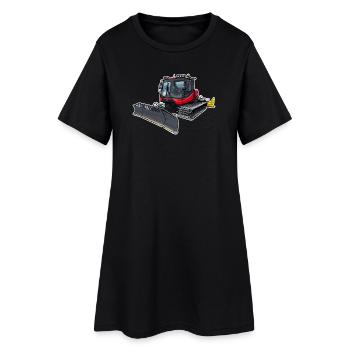 Snowcat rouge - Robe T-shirt Femme - noir - Devant