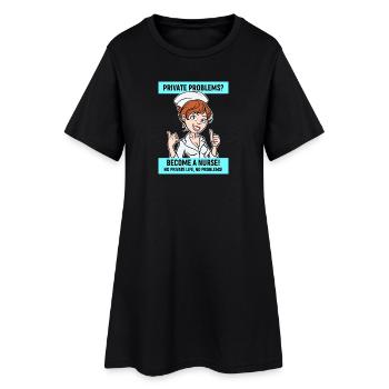 Infirmière, déclaration drôle, profession infirmière - Robe T-shirt Femme - noir - Devant