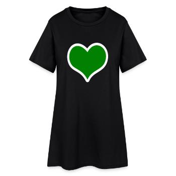 Coeur vert - Robe T-shirt Femme - noir - Devant