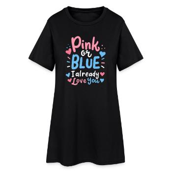 Gender Reveal Party - Frauen T-Shirt-Kleid - Schwarz - Vorne