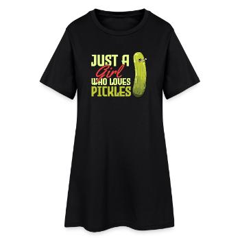Amoureux des cornichons - Robe T-shirt Femme - noir - Devant