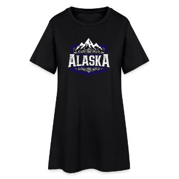 Alaska | Typographie de l'Alaska - Robe T-shirt Femme - noir - Devant