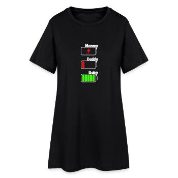 Maman, Papa Bébé Batterie Les Parents Adorent la Famille Ge - Robe T-shirt Femme - noir - Devant