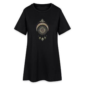 Der Mond und die Sonne - Frauen T-Shirt-Kleid - Schwarz - Vorne
