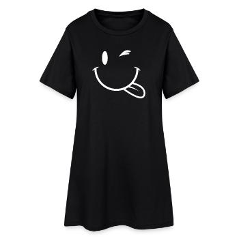 Smile Smileies Emojis Emoticons Motivation Sourire - Robe T-shirt Femme - noir - Devant