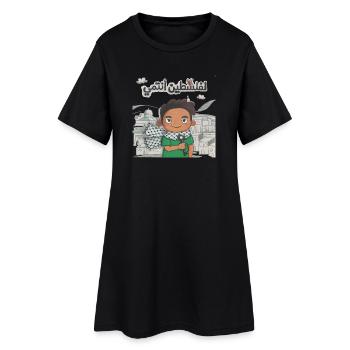 To Palestine I belong transparent - Women’s T-Shirt Dress - black - Front