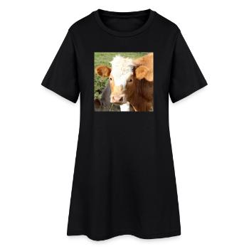 Affiche vache - Robe T-shirt Femme - noir - Devant