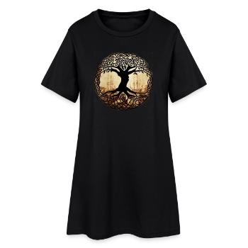 Arbre celtique de la soif de voyage - Robe T-shirt Femme - noir - Devant