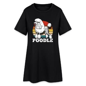 Caniche Rétro - Robe T-shirt Femme - noir - Devant