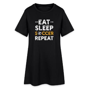 Fußball Sport Fußballspieler - Frauen T-Shirt-Kleid - Schwarz - Vorne