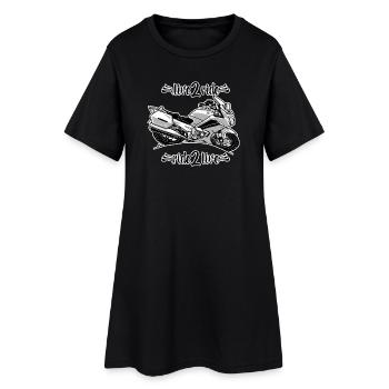 0964 live 2 ride ride 2 live - Women’s T-Shirt Dress - black - Front