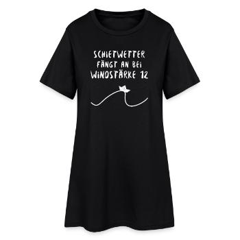 Schietwetter Welle Boot - Frauen T-Shirt-Kleid - Schwarz - Vorne