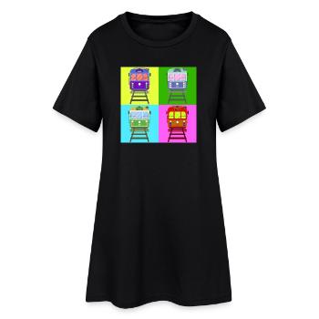Tramway, pop art tram - Robe T-shirt Femme - noir - Devant