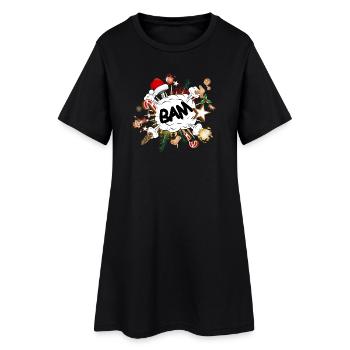 bulle comique drôle - temps de Noël stressant - Robe T-shirt Femme - noir - Devant