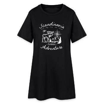 Scandinave Outdoor Adventure Drapeau Orignal - Robe T-shirt Femme - noir - Devant