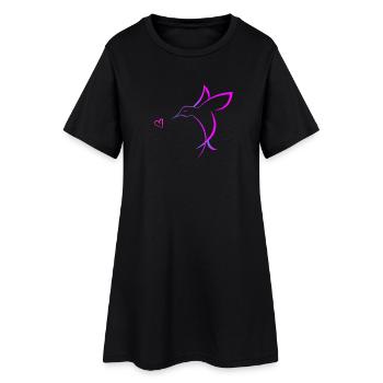 Hummingbird with heart - Women’s T-Shirt Dress - black - Front